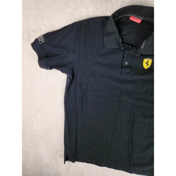 Ferrari Scuderia Mens Polo Shirt Size Medium Black Logo Licensed Etihad Airways - Picture 2 of 16